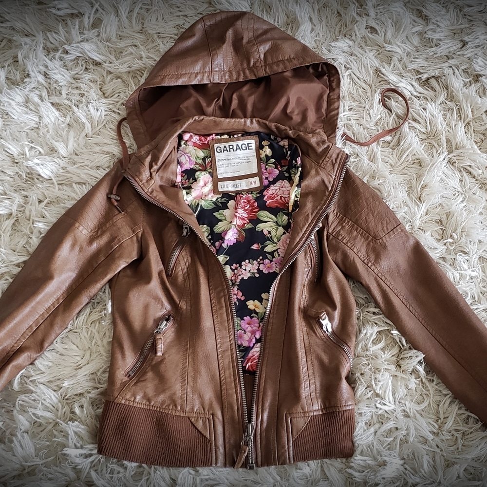 Garage Faux Leather Jacket medium